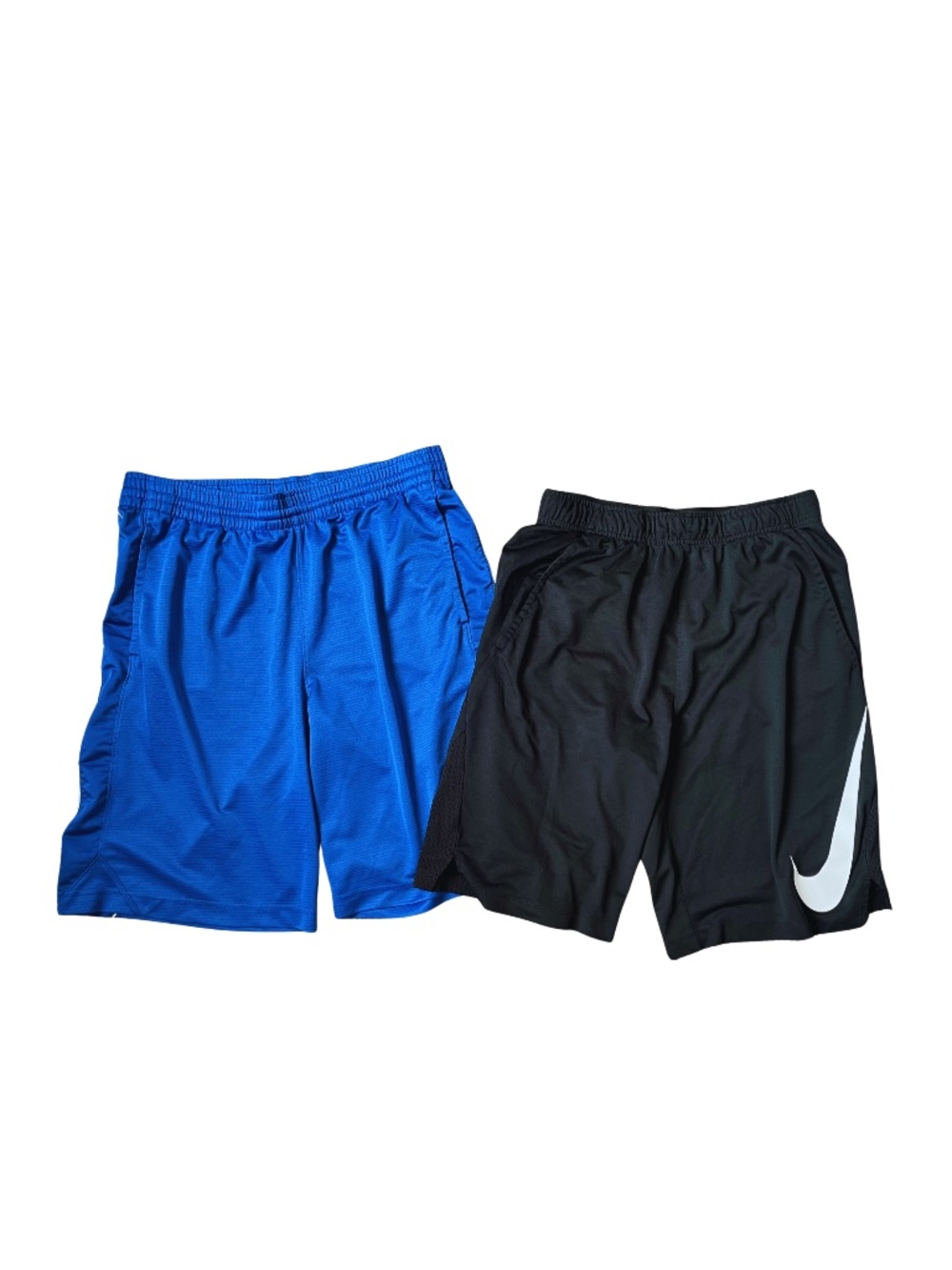 Men's 2 Pair Nike Basketball Shorts Size M Black and Royal Blue